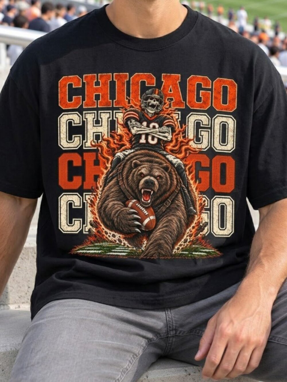 Gildan black Chicago Graphic Tshirt